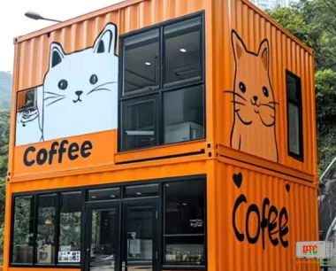 Container cafe 2 tầng 